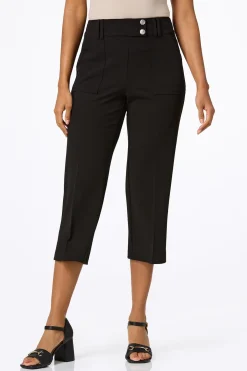 Cropped Silver Button Pants
