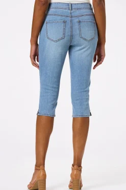 Cropped Slit Hem Skinny Jeans