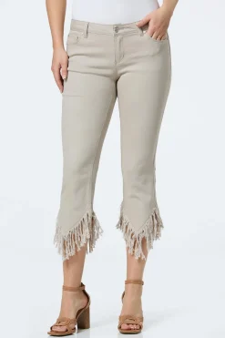 Cropped Twisted Frayed Jeans