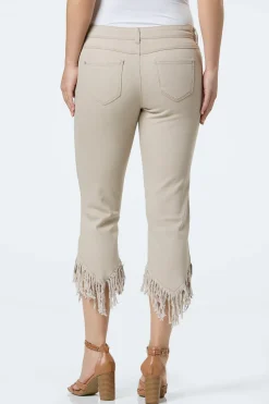 Cropped Twisted Frayed Jeans