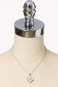 Cubic Zirconia Antique Pendant Necklace