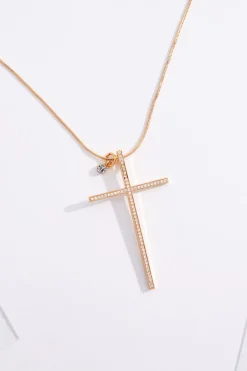 Cubic Zirconia Cross Pendant Necklace