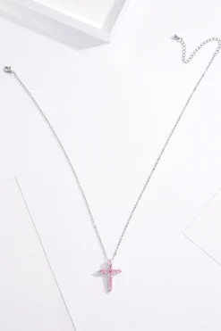 Cubic Zirconia Cross Pendant Necklace