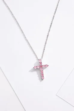 Cubic Zirconia Cross Pendant Necklace
