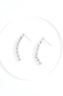 Cubic Zirconia Silver Ball Necklace Set