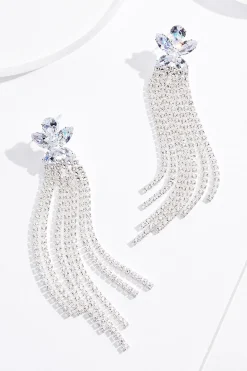 Cubic Zirconia Tassel Earrings