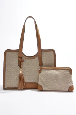 Curved Binding Canvas Tote Set