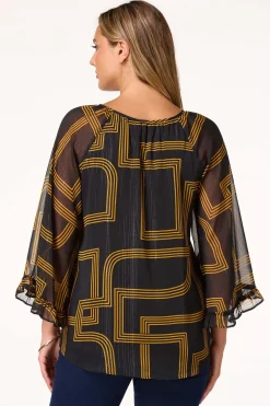 Cutout Bell Sleeve Top