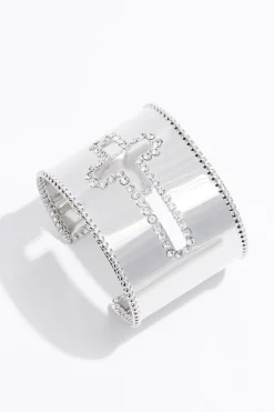 Cutout Cross Cuff Bracelet