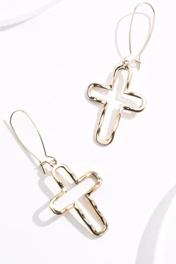 Cutout Cross Dangle Earrings