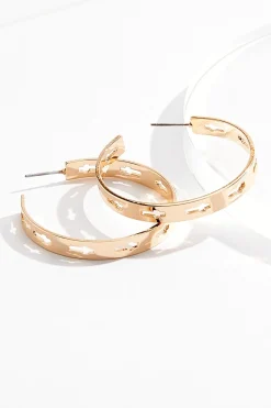 Cutout Cross Hoop Earrings