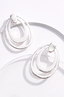 Cutout Oval Clip- On Earrings