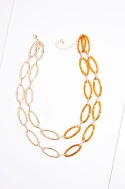 Cutout Oval Link Necklace