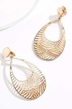 Cutout Pattern Clip- On Earrings