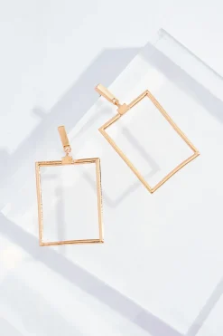Cutout Rectangle Earrings