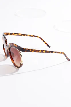 Cutout Side Tortoise Sunglasses