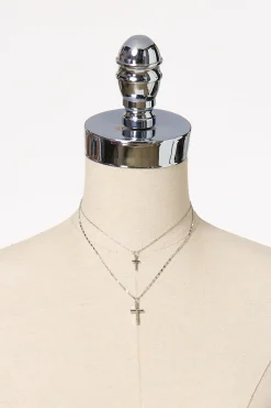 Dainty Cross Layered Necklace