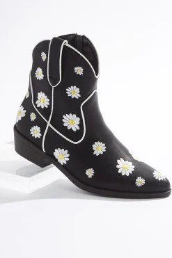Daisy Embroidered Western Boots