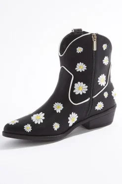 Daisy Embroidered Western Boots