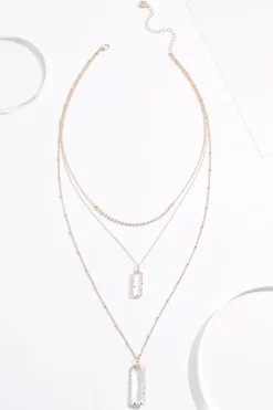 Delicate Glass Pendant Layered Necklace