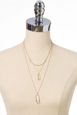 Delicate Glass Pendant Layered Necklace