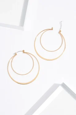 Delicate Gold Row Hoop Earrings