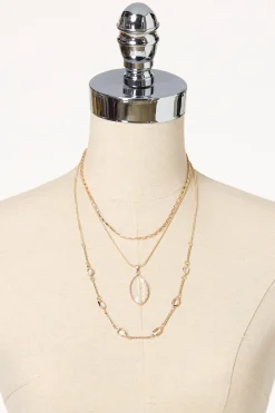 Delicate Layered Faceted Glass Necklace