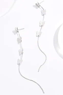Delicate Linear Butterfly Earrings