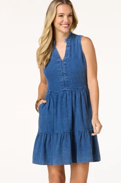 Denim Blue Babydoll Dress