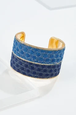 Denim Statement Cuff Bracelet