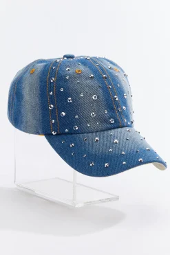 Denim Stud Baseball Hat