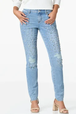 Distressed Rhinestone Jeans
