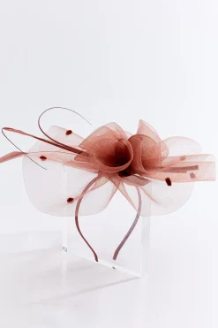 Dot Mesh Feather Fascinator