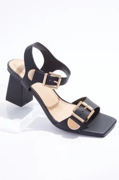Double Buckle Heeled Sandals