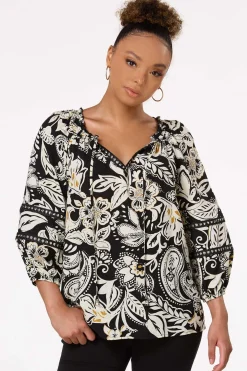 Embellished Safari Floral Top