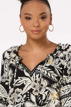 Embellished Safari Floral Top