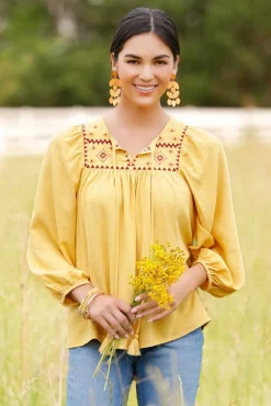Embroidered Aztec Poet Top