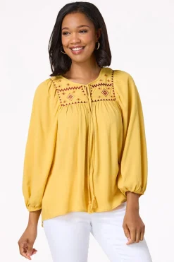 Embroidered Aztec Poet Top