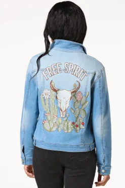 Embroidered Free Spirit Denim Jacket