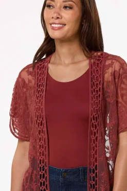 Embroidered Mesh Duster