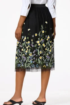 Embroidered Mesh Skirt