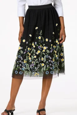 Embroidered Mesh Skirt