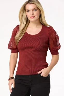 Embroidered Puff Sleeve Sweater