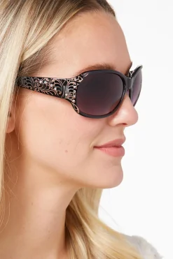 Etched Leaf Sunglasses