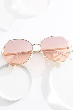 Etched Lens Gold Sunglasses