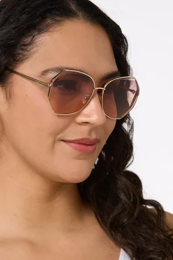 Etched Lens Gold Sunglasses