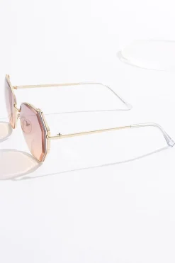 Etched Lens Gold Sunglasses