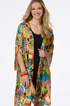 Ethnic Abstract Print Kimono
