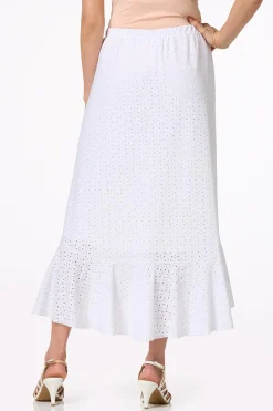 Eyelet High- Low Skirt