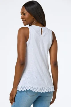 Eyelet Lace Hem Tank